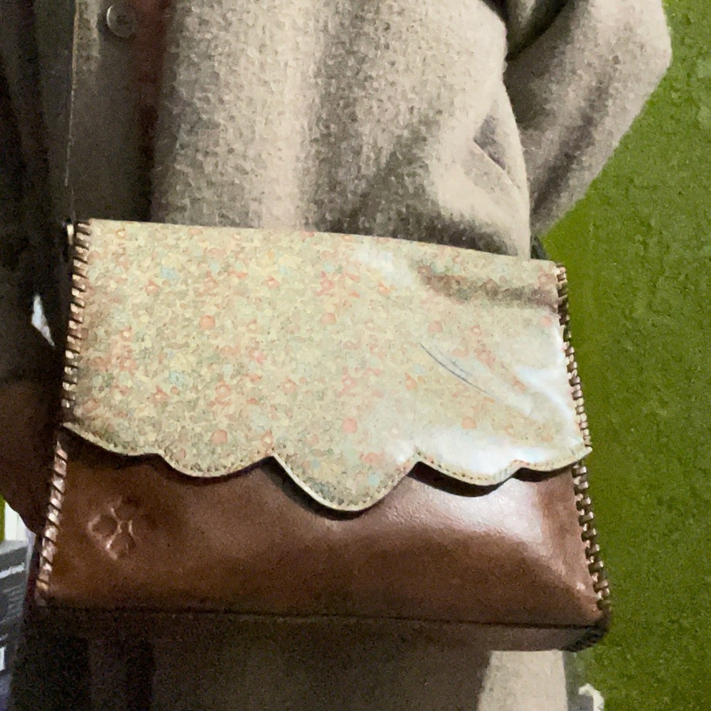 Patricia Nash Floral and Brown Leather Women's Bag